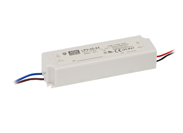 LPV-35: 35W IP67 LED-Netzteil, Konstantspannung (CV) für Außenanwendungen, Class II Design